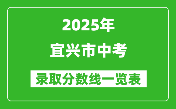 2025年宜興市中考錄取分數(shù)線一覽表(含歷年分數(shù)線)