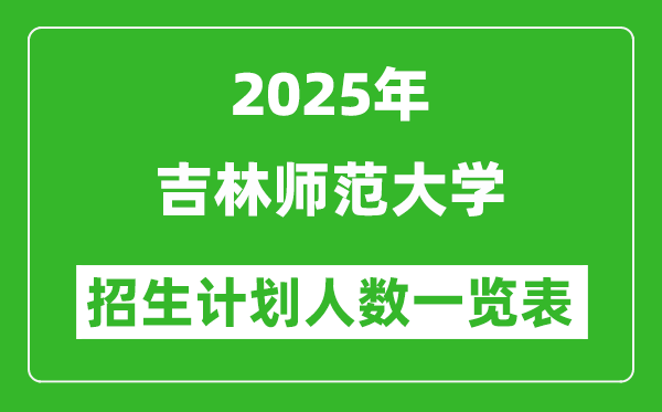 2025年吉林師范大學(xué)在各省招生計(jì)劃人數(shù)一覽表