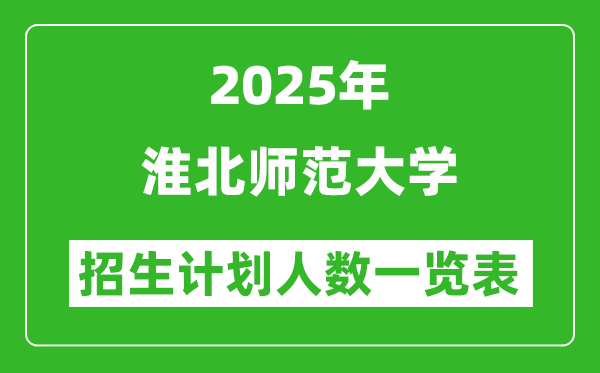 2025年淮北師范大學(xué)在各省招生計(jì)劃人數(shù)一覽表