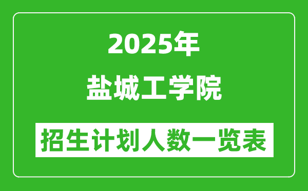 2025年鹽城工學院在各省招生計劃人數(shù)一覽表
