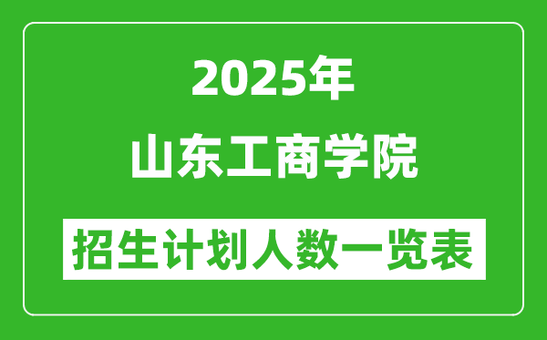 2025年山東工商學(xué)院在各省招生計(jì)劃人數(shù)一覽表